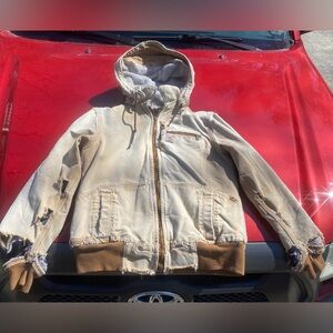 Distressed Carhartt Hooded Work Jacket Women’s Small 4/6